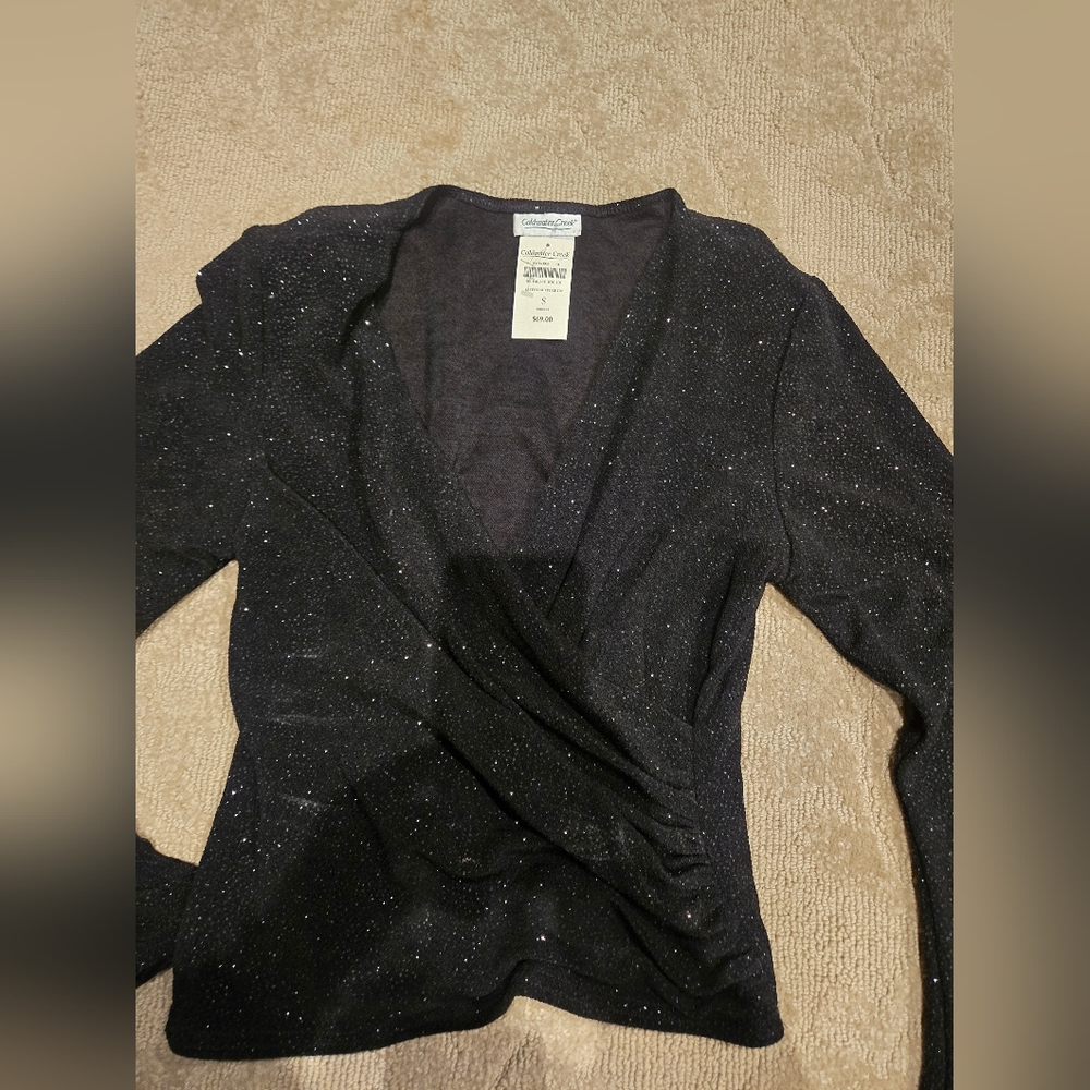 Coldwater Creek Glitter Black Top